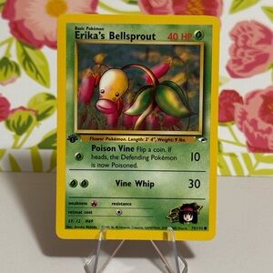 Pokemon Erika's Bellsprout 1st Edition Gym Heroes Vintage WOTC Card